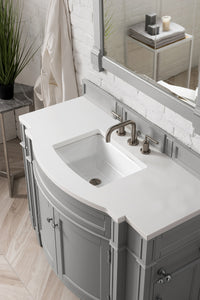 Brittany 46" Single Vanity, Urban Gray w/ 3 CM White Zeus Quartz Top James Martin Vanities