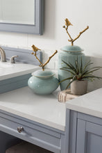 Load image into Gallery viewer, Bathroom Vanities Outlet Atlanta Renovate for LessCopper Cove Encore 86&quot; Double Vanity Set, Silver Gray w/ Makeup Table, 3 CM White Zeus Quartz Top