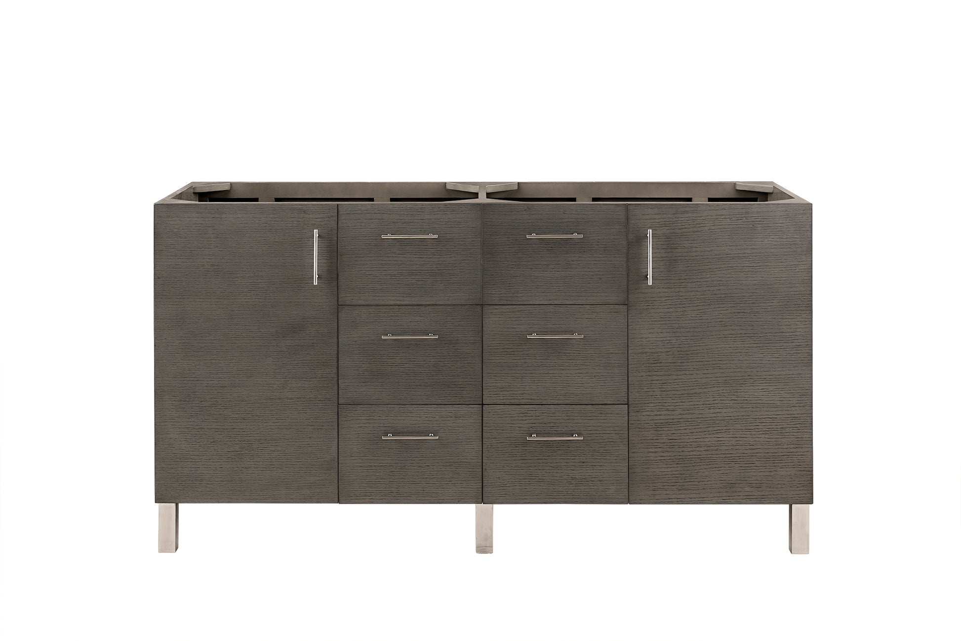 Metropolitan 60" Double Vanity, Silver Oak James Martin Vanities