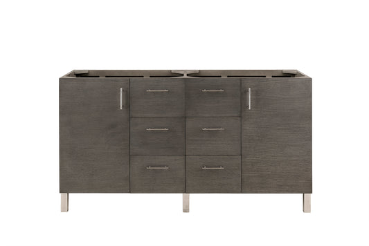 Metropolitan 60" Double Vanity, Silver Oak James Martin Vanities