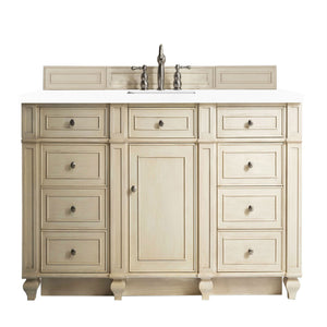 Bristol 60" Single Vanity, Vintage Vanilla, w/ 3 CM White Zeus Quartz Top James Martin Vanities