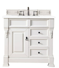 Load image into Gallery viewer, Brookfield 36&quot; Single Vanity, Bright White w/ 3 CM White Zeus Quartz Top James Martin Vanities