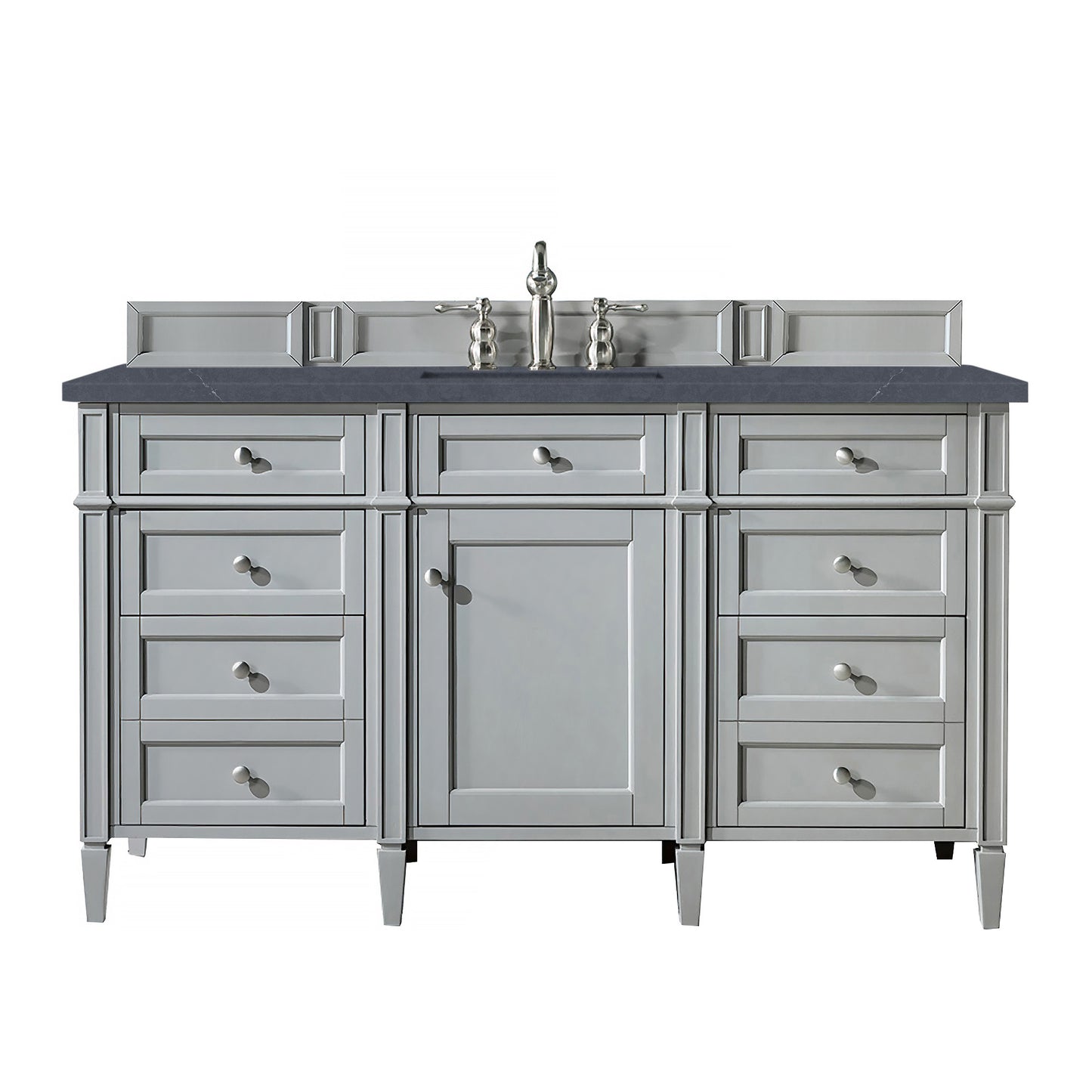 Brittany 60" Urban Gray Single Vanity w/ 3 CM Charcoal Soapstone Quartz Top James Martin Vanities