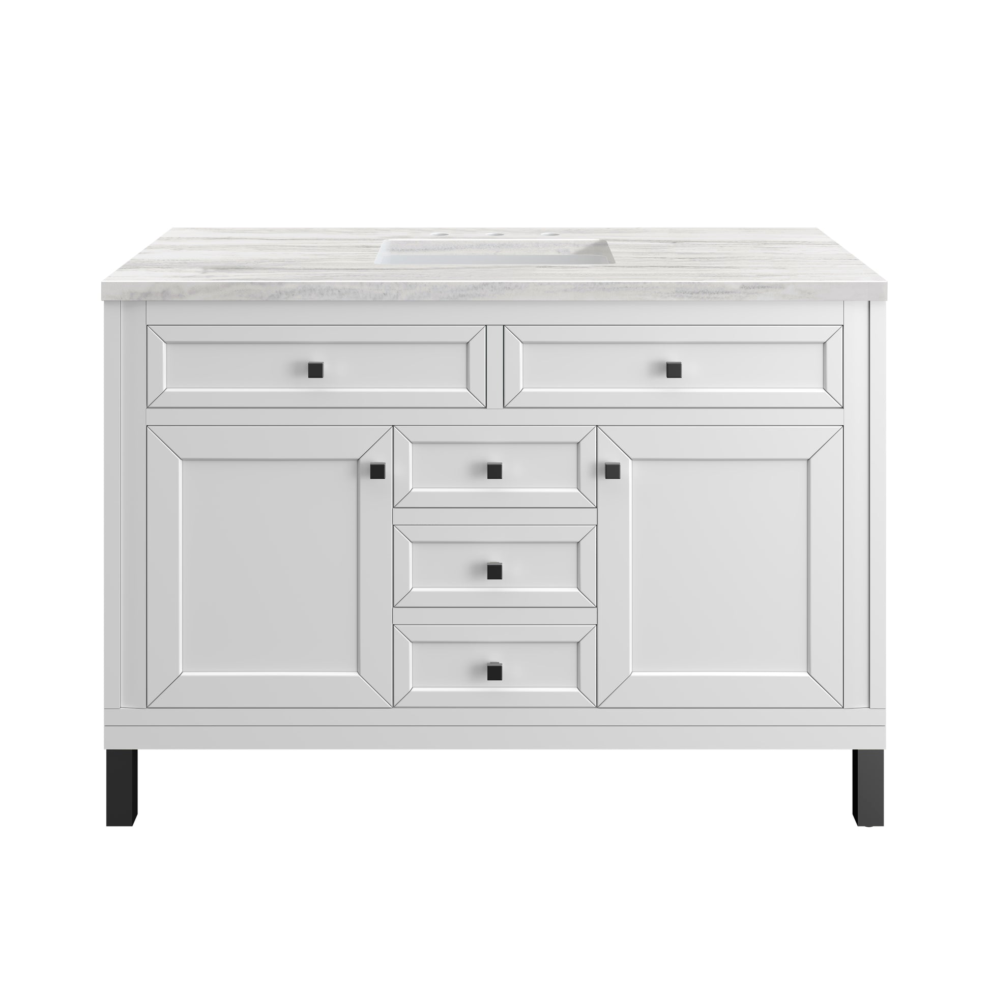 Part: Chicago Knobs and Legs Set for V48" in Matte Black James Martin Vanities