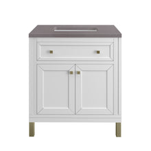 Load image into Gallery viewer, Chicago 30&quot; Single Vanity, Glossy White w/ 3CM Grey Expo Top James Martin Vanities