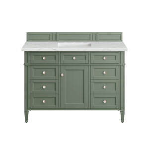 Brittany 48" Single Vanity, Smokey Celadon w/ 3CM Ethereal Noctis Top James Martin Vanities