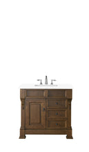 Load image into Gallery viewer, Brookfield 36&quot; Single Vanity, Country Oak w/ 3 CM White Zeus Quartz Top James Martin Vanities