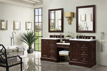 Load image into Gallery viewer, Bathroom Vanities Outlet Atlanta Renovate for LessDe Soto 82&quot; Double Vanity Set, Burnished Mahogany w/ Makeup Table, 3 CM White Zeus Quartz Top