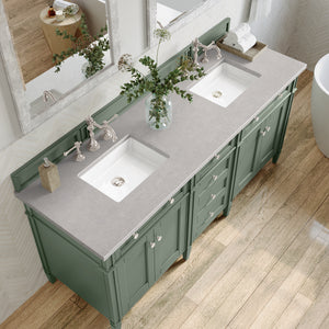 Bathroom Vanities Outlet Atlanta Renovate for LessBrittany 72" Double Vanity, Smokey Celadon w/ 3CM Eternal Serena Top