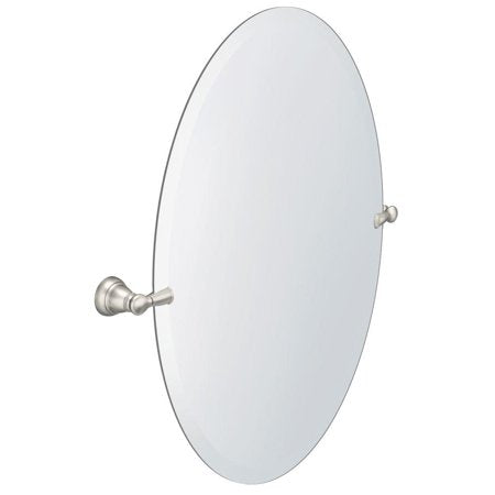 Banbury 26  x 23  Frameless Pivoting Wall Mirror Brushed Nickel Moen