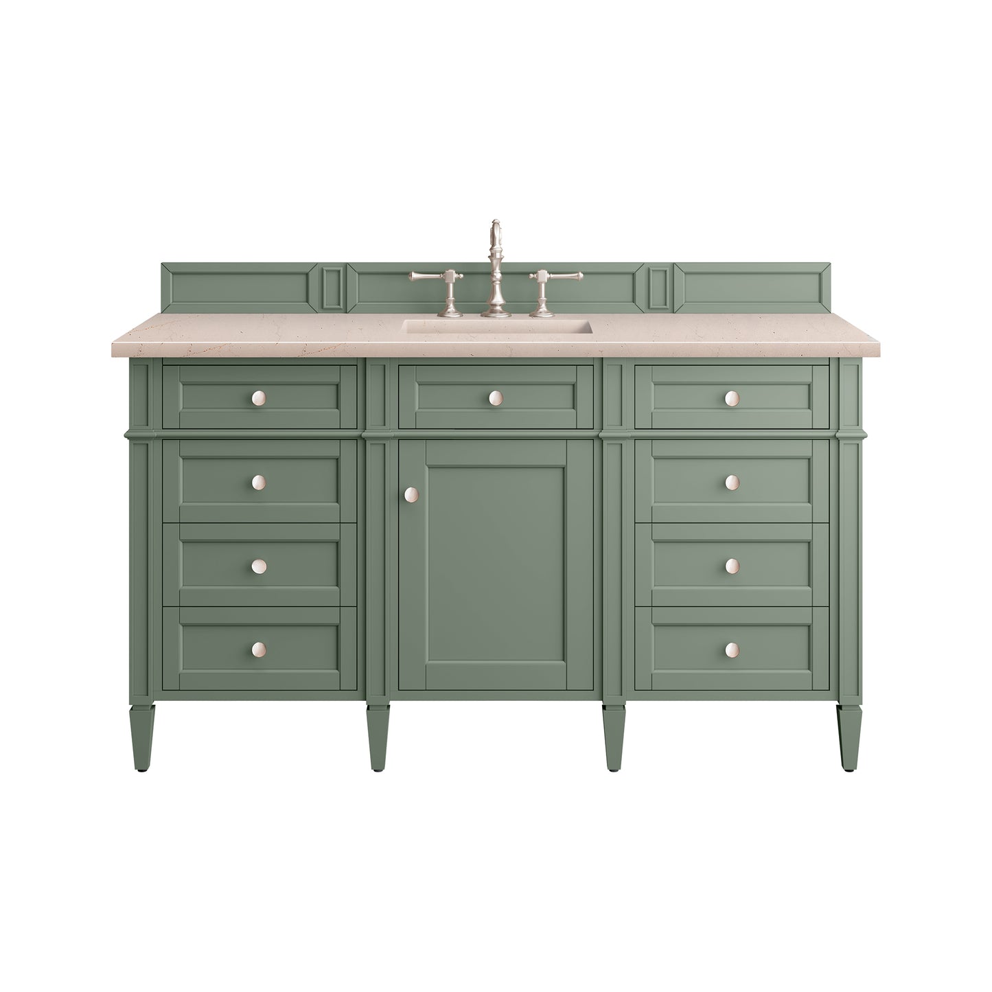 Brittany 60" Single Vanity, Smokey Celadon w/ 3CM Eternal Marfil Top James Martin Vanities