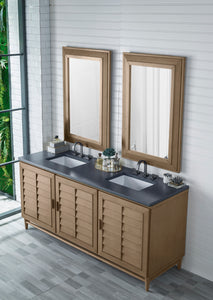 Portland 72" Double Vanity Whitewashed Walnut, w/ 3 CM Charcoal Soapstone Quartz Top James Martin Vanities