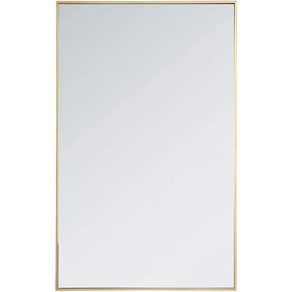 Elegant Decor Metal frame rectangle mirror 30 inch in Brass Elegant Decor