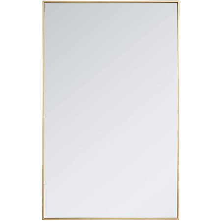 Elegant Decor Metal frame rectangle mirror 30 inch in Brass Elegant Decor