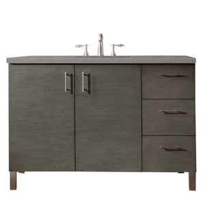 Metropolitan 48" Single Vanity, Silver Oak, w/ 3 CM Grey Expo Quartz Top James Martin Vanities