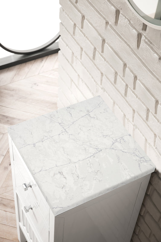 Bathroom Vanities Outlet Atlanta Renovate for LessAthens 15" Cabinet w/ Drawers & Door, Glossy White w/ 3 CM Eternal Jasmine Pearl Quartz Top