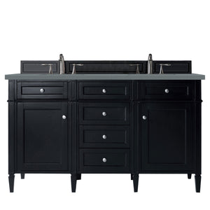 Brittany 60" Black Onyx Double Vanity w/ 3 CM Cala Blue Quartz Top James Martin Vanities