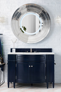 Brittany 46" Single Vanity, Victory Blue w/ 3 CM White Zeus Quartz Top James Martin Vanities