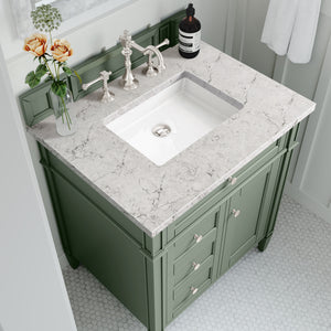 Bathroom Vanities Outlet Atlanta Renovate for LessBrittany 30" Single Vanity, Smokey Celadon w/ 3CM Eternal Jasmine Pearl Top