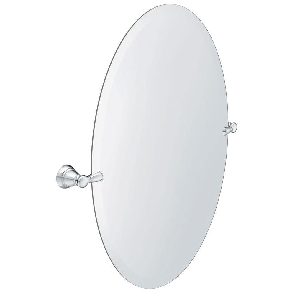 Banbury 23 in. x 26 in. Frameless Pivoting Single Wall Mirror in Chrome MOEN