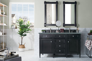 Brittany 60" Black Onyx Double Vanity w/ 3 CM Cala Blue Quartz Top James Martin Vanities