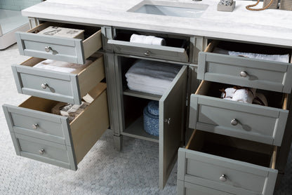 Bathroom Vanities Outlet Atlanta Renovate for LessBrittany 60" Urban Gray Single Vanity w/ 3 CM Arctic Fall Solid Surface Top