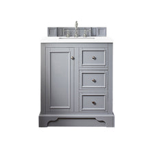 Load image into Gallery viewer, De Soto 30&quot; Single Vanity, Silver Gray w/ 3 CM White Zeus Quartz Top James Martin Vanities