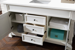 Bathroom Vanities Outlet Atlanta Renovate for LessBrookfield 60" Single Vanity, Bright White w/ 3 CM White Zeus Quartz Top