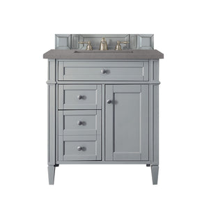 Brittany 30" Single Vanity, Urban Gray, w/ 3 CM Grey Expo Quartz Top James Martin Vanities