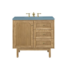 Load image into Gallery viewer, Laurent 36&quot; Single Vanity, Light Natural Oak w/ 3CM Cala Blue Top James Martin Vanities