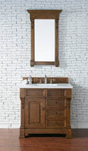 Load image into Gallery viewer, Brookfield 36&quot; Single Vanity, Country Oak w/ 3 CM White Zeus Quartz Top James Martin Vanities