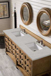 Malibu 72" Double Vanity, Honey Alder w/ 3 CM Eternal Serena Quartz Top James Martin Vanities