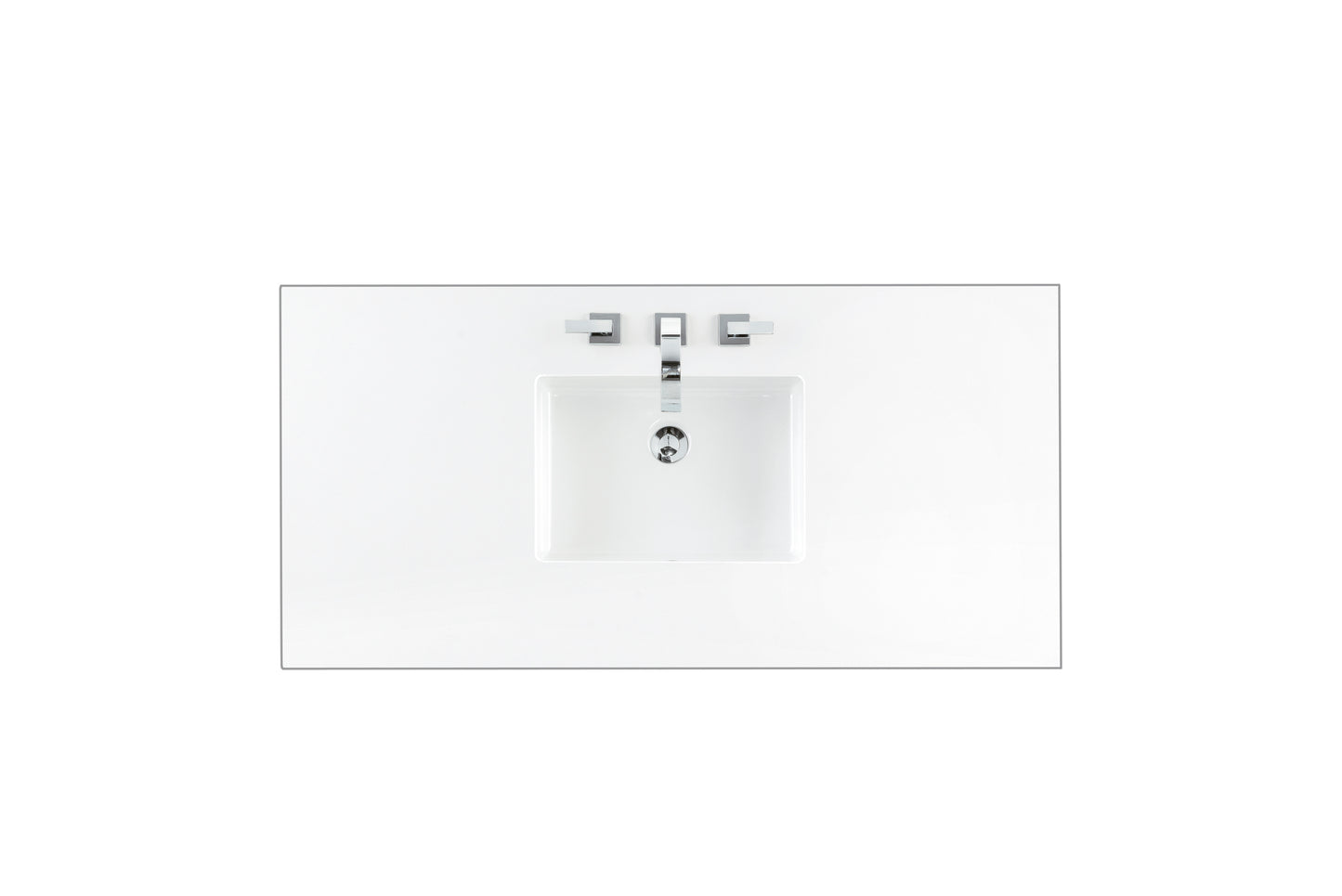 48" Single Top, 3 CM Classic White Quartz w/ Sink James Martin