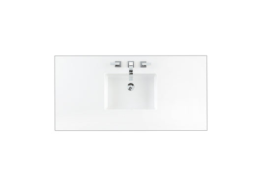 48" Single Top, 3 CM Classic White Quartz w/ Sink James Martin