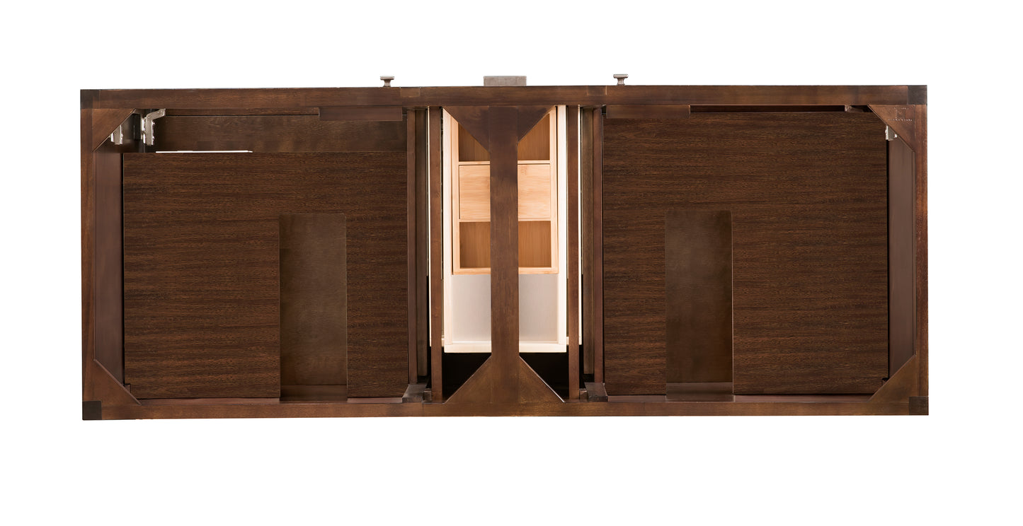 Addison 60" Double Vanity Cabinet, Mid Century Acacia James Martin Vanities