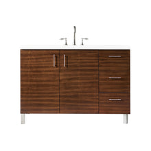 Load image into Gallery viewer, Metropolitan 48&quot; Single Vanity, American Walnut, w/ 3 CM White Zeus Quartz Top James Martin Vanities