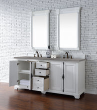 Load image into Gallery viewer, Providence 72&quot; Double Vanity Cabinet, Bright White, w/ 3 CM Grey Expo Quartz Top James Martin