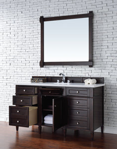 Bathroom Vanities Outlet Atlanta Renovate for LessBrittany 60" Burnished Mahogany Single Vanity w/ 3 CM White Zeus Quartz Top