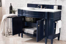 Load image into Gallery viewer, Brittany 46&quot; Single Vanity, Victory Blue w/ 3 CM White Zeus Quartz Top James Martin Vanities