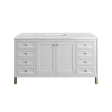 Load image into Gallery viewer, Chicago 60&quot; Single Vanity, Glossy White w/ 3CM Arctic Fall Top James Martin Vanities