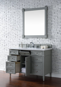 Bathroom Vanities Outlet Atlanta Renovate for LessBrittany 48" Urban Gray Single Vanity w/ 3 CM White Zeus Quartz Top