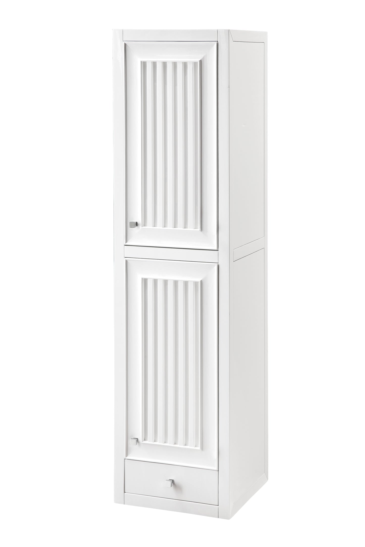 Athens 15"  Tower Hutch - Right, Glossy White James Martin Vanities