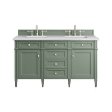 Load image into Gallery viewer, Brittany 60&quot; Double Vanity, Smokey Celadon w/ 3CM Arctic Fall Top James Martin Vanities