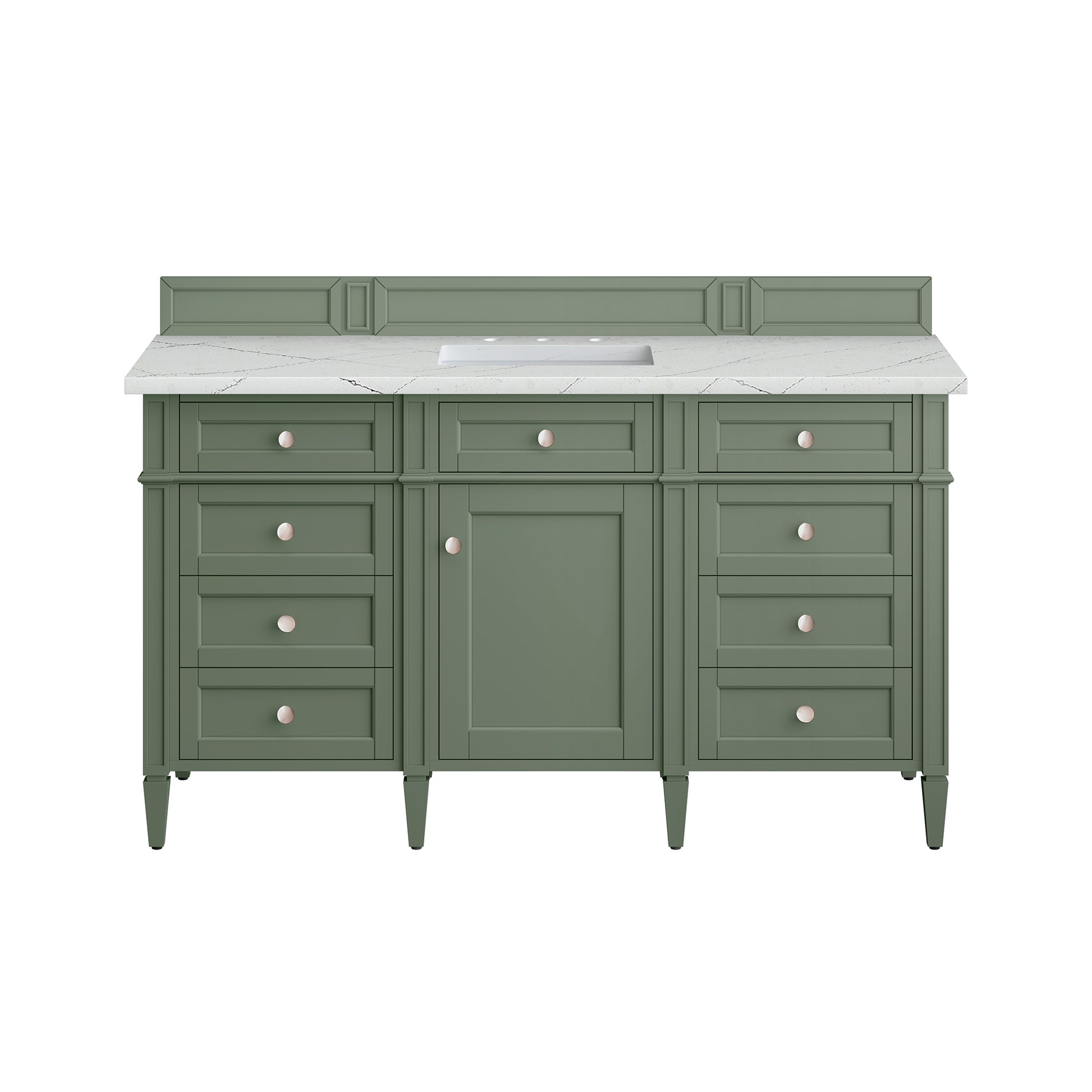 Brittany 60" Single Vanity, Smokey Celadon w/ 3CM Ethereal Noctis Top James Martin Vanities