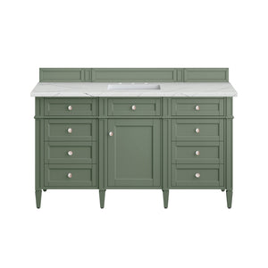 Brittany 60" Single Vanity, Smokey Celadon w/ 3CM Ethereal Noctis Top James Martin Vanities