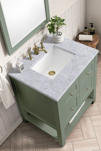 Bathroom Vanities Outlet Atlanta Renovate for LessBreckenridge 30" Single Vanity, Smokey Celadon w/ 3CM Carrara Marble Top