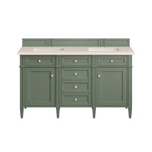 Load image into Gallery viewer, Brittany 60&quot; Double Vanity, Smokey Celadon w/ 3CM Eternal Marfil Top James Martin Vanities