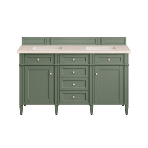 Brittany 60" Double Vanity, Smokey Celadon w/ 3CM Eternal Marfil Top James Martin Vanities