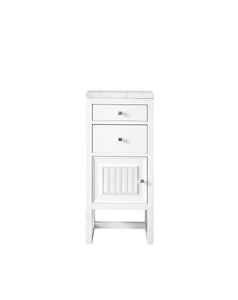 Athens 15" Cabinet w/ Drawers & Door, Glossy White w/ 3 CM Eternal Jasmine Pearl Quartz Top James Martin Vanities