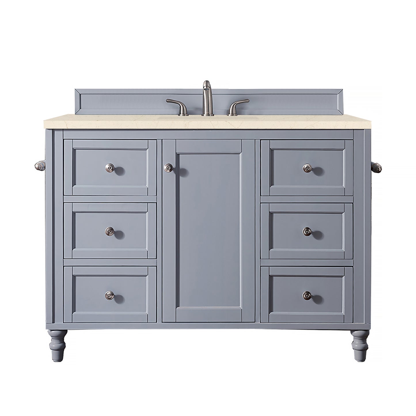 Copper Cove Encore 48" Single Vanity, Silver Gray w/ 3 CM Eternal Marfil Quartz Top James Martin Vanities